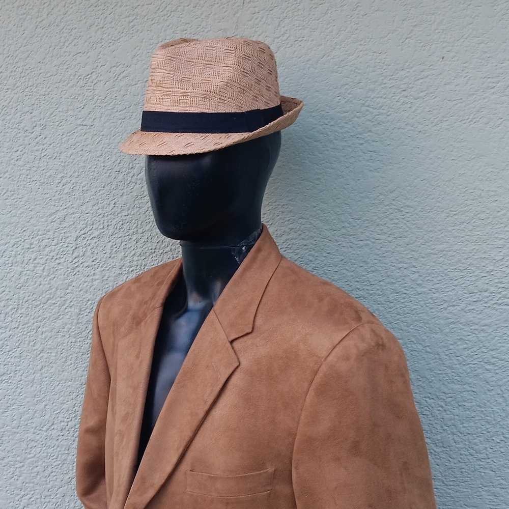 Enrico Gelini Collezione Men's Faux Suede Tan Sport Coat W/Tailored Silhouette